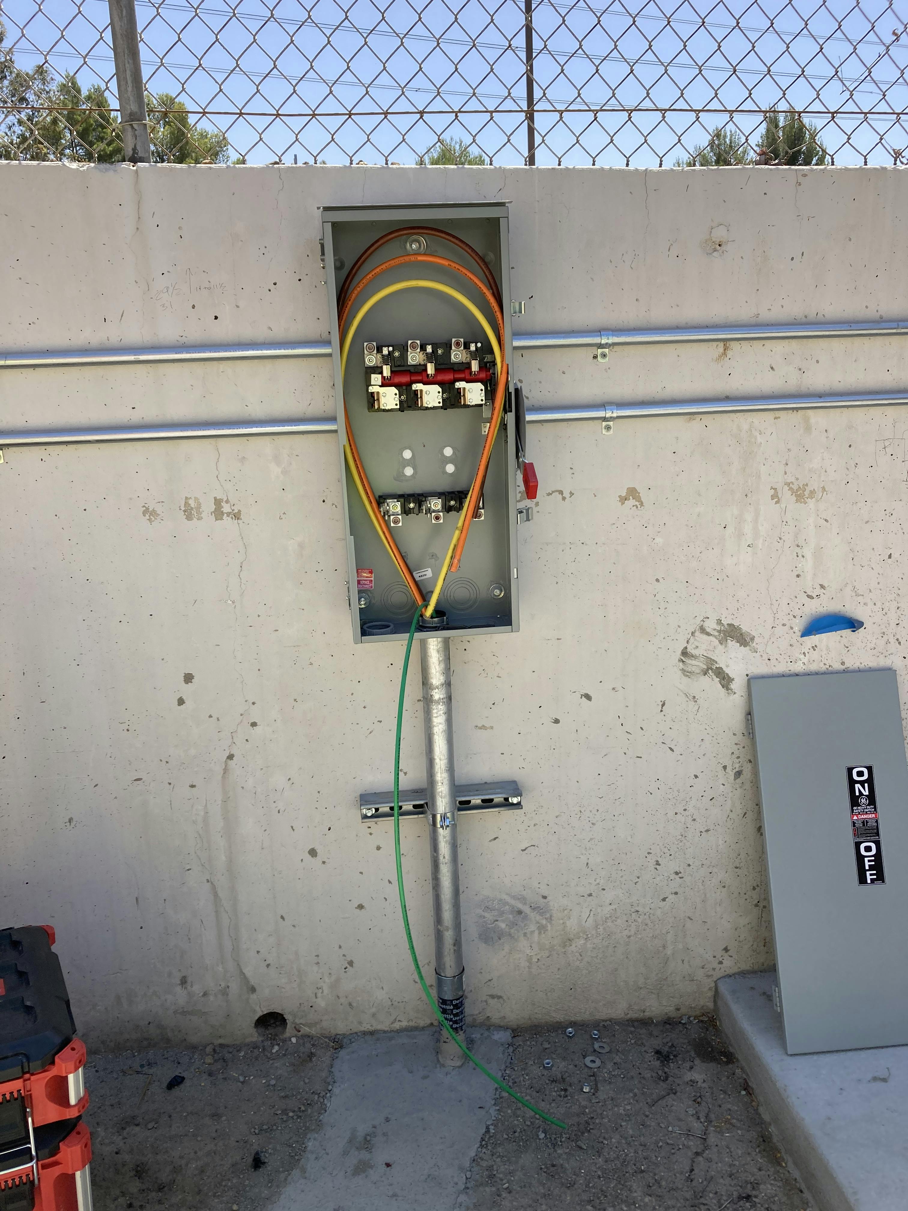 wires fed from the service panel to our service disconnect. #electrical